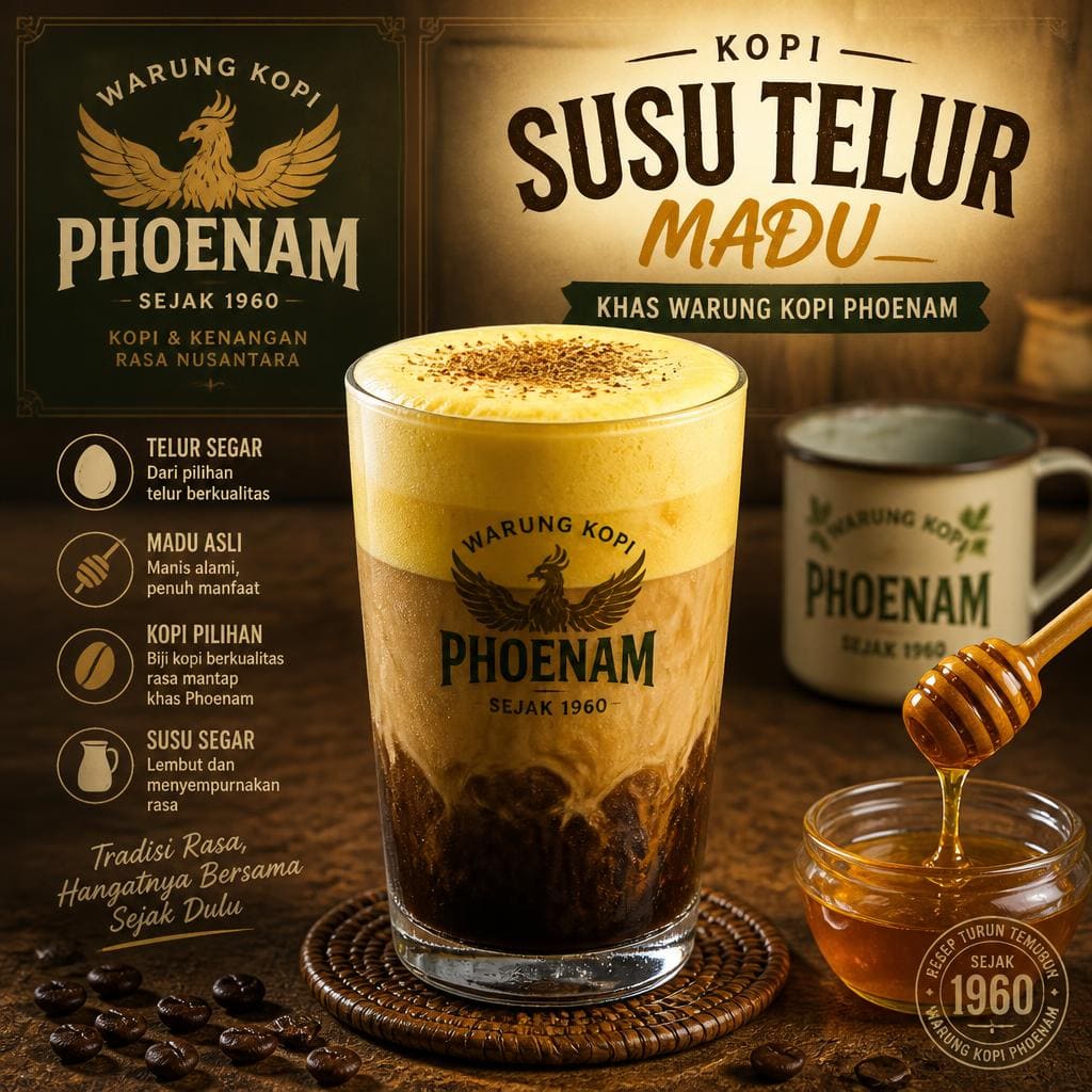 Kopi Susu Telur Madu Warkop Phoenam